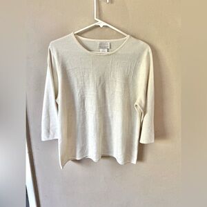 Designers Original Sweater with Detailed beading, Size XL, Cream/Beige color